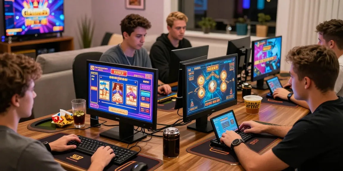 Players exploring non UK casinos online with vibrant games and engaging interfaces.