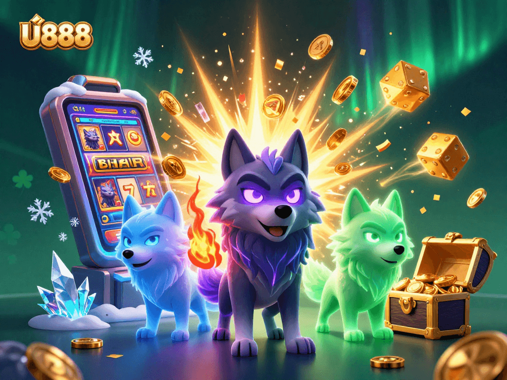 Engage with U888's exciting jackpot slots and winning energy in this vibrant casino scene.