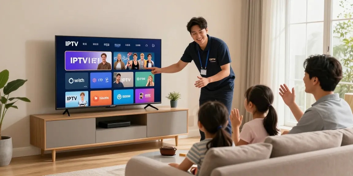 Professional technician assisting with British IPTV setup, trusted local service.