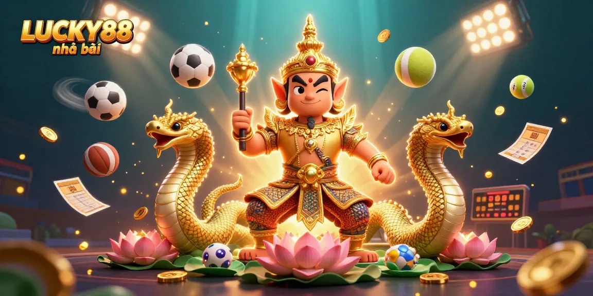 Engage with LUCKY88 nhà cái through an exciting 3D digital casino experience featuring vibrant gaming elements.