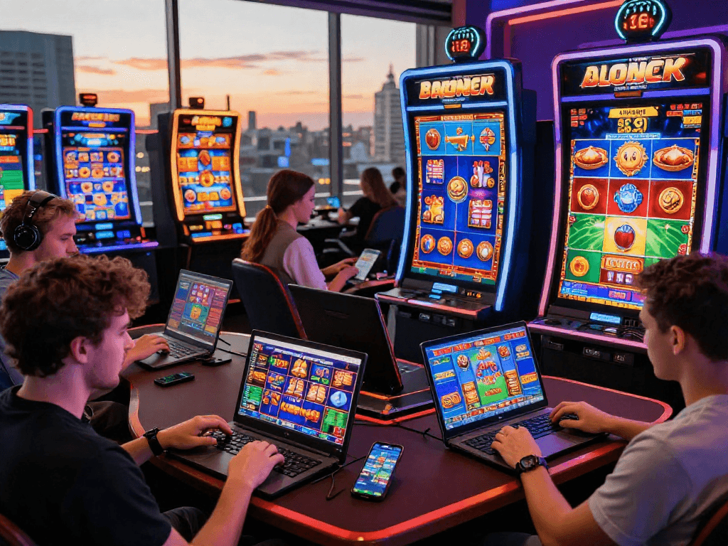 Exciting gaming scene at https://aboutobo.com with UK players immersed in vibrant online casino experiences showcasing dynamic slots and live dealer games.