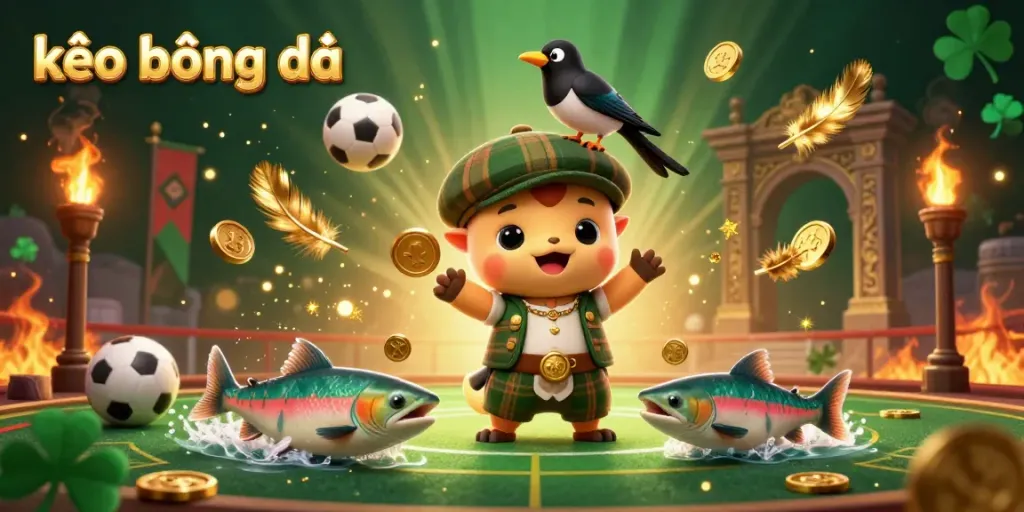 Engage with thrilling kèo bóng đá action featuring vibrant cartoon characters and dynamic betting elements.