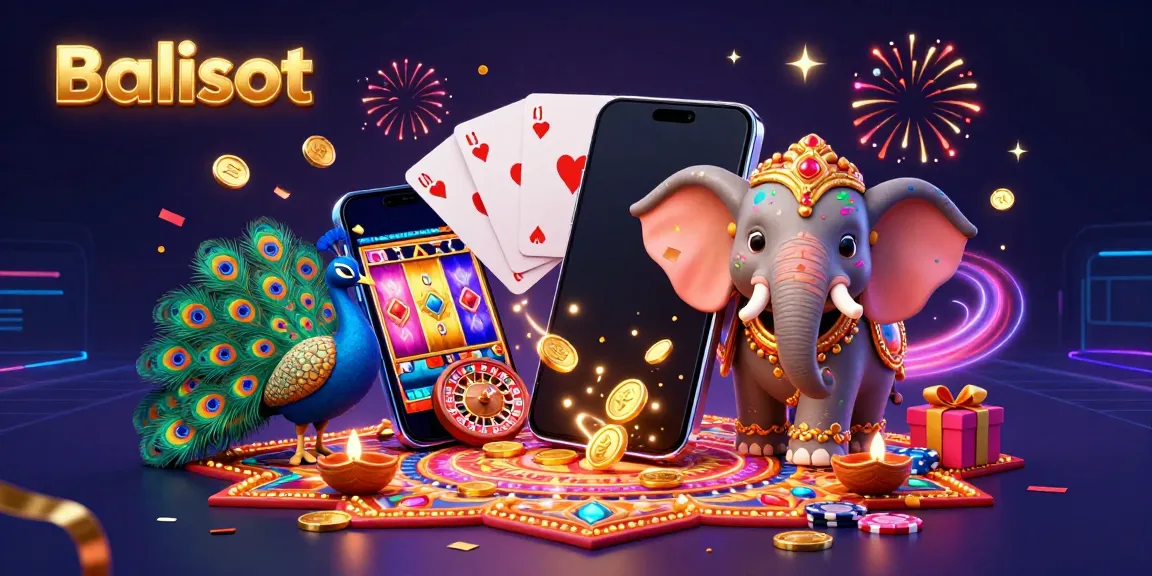 Experience Balislot's vibrant gaming world with a Diwali elephant and colorful slot elements!