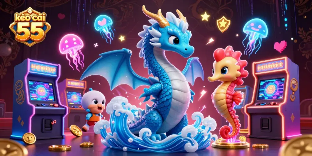 Experience thrilling action with kèo nhà cái 55 as vibrant characters and casino elements collide.