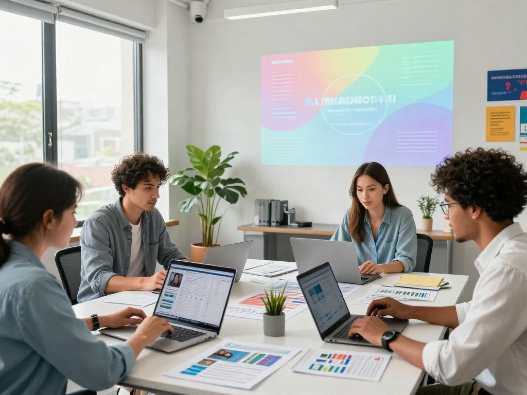 Team collaborating on Paid Ads Management strategies in a vibrant office.