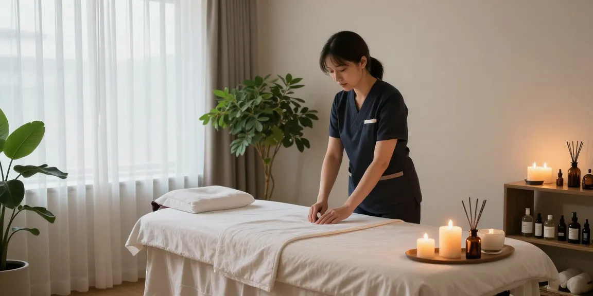 Relaxing wellness spa scene depicting 서울출장마사지 with tranquil atmosphere and professional setup.
