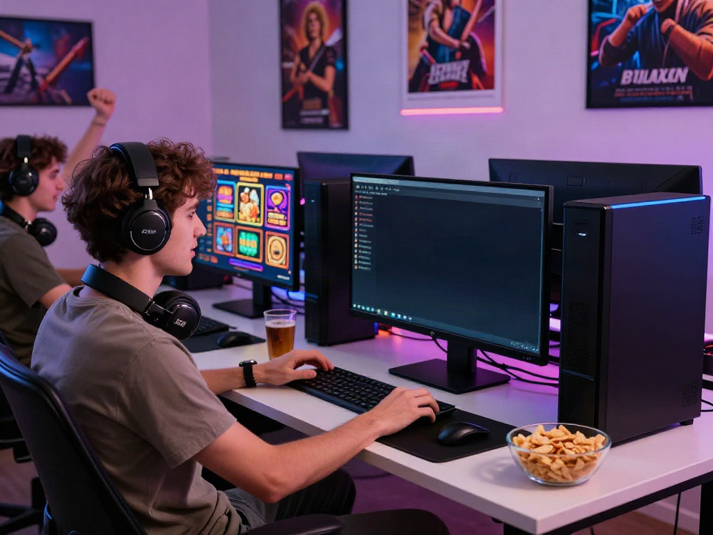 Exciting online gaming with da88, vibrant graphics, and cozy setup.