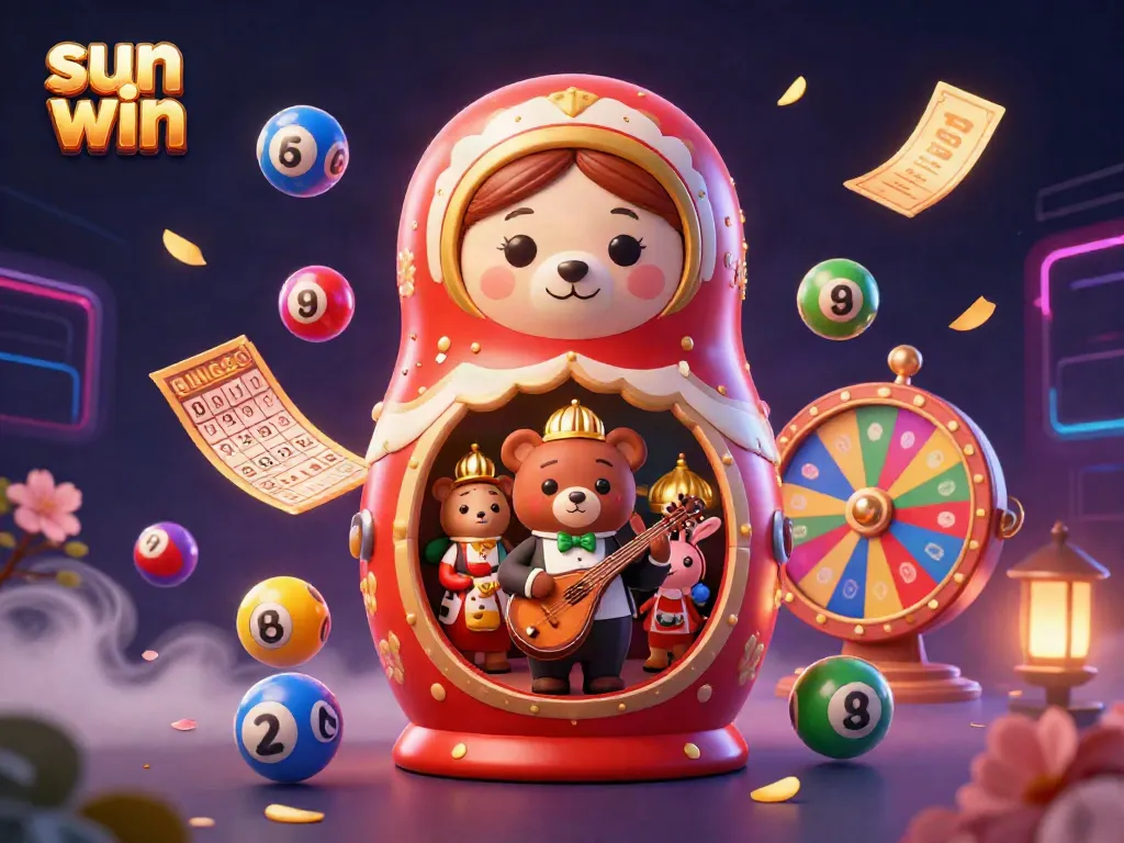 Engage with the exciting world of sun win featuring casino-themed characters and colorful game elements.