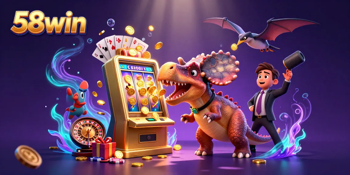 Experience thrilling casino action with 58win's exhilarating slot machines and vibrant gameplay elements.