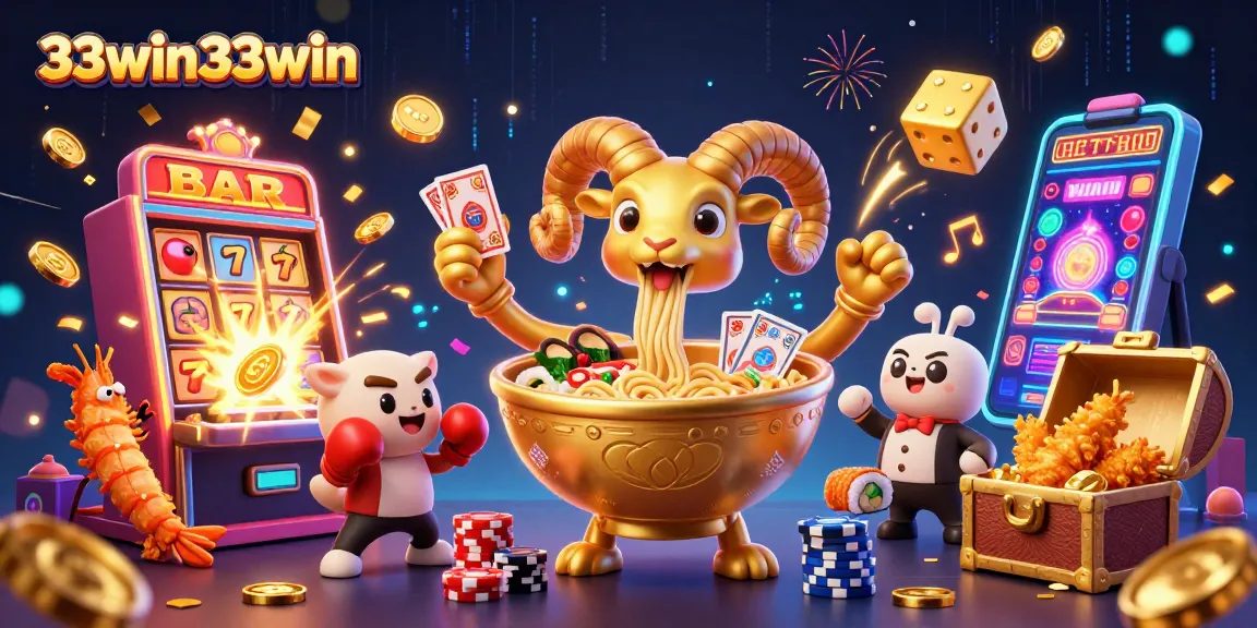 Win big with 33win33win in this dynamic casino scene featuring exciting game elements.