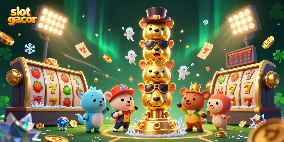 Experience thrilling wins with slot gacor in this vibrant and dynamic casino illustration.