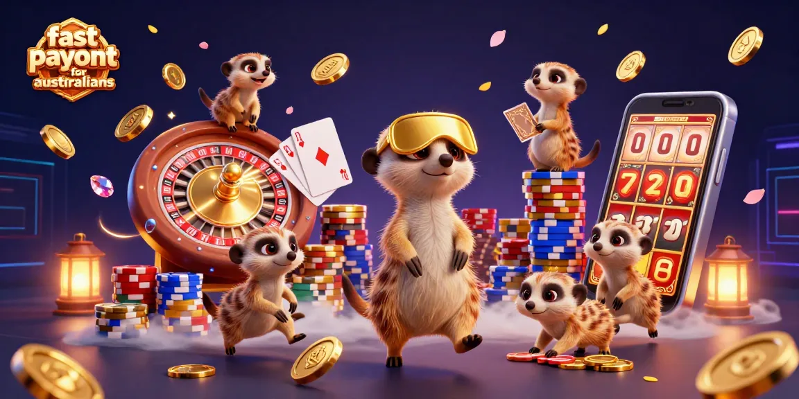 Experience fast payout casino for australians in a vibrant meerkat-themed casino scene.