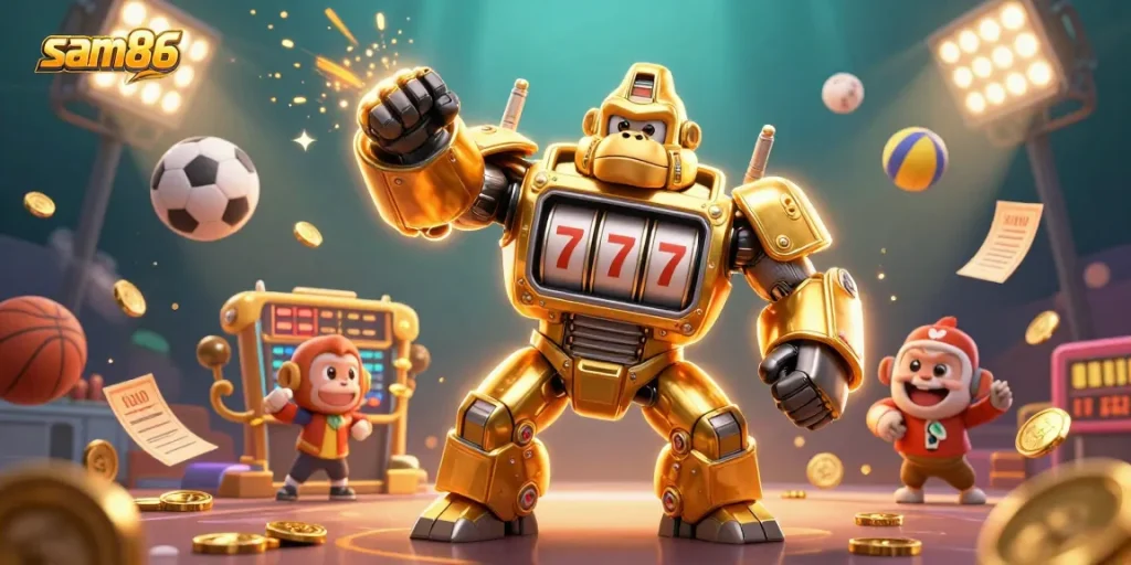 Experience thrilling gaming action at sam86 with explosive wins and vibrant casino elements.