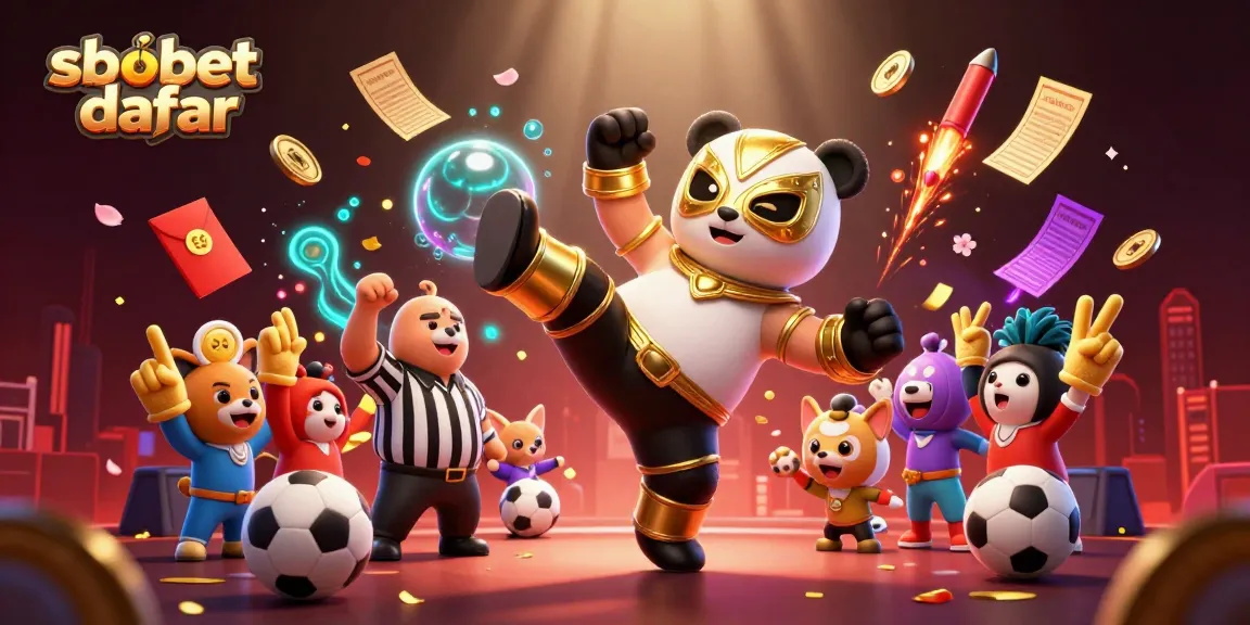 Engage in thrilling sbobet daftar betting with this vibrant sports-themed illustration featuring action-packed characters.