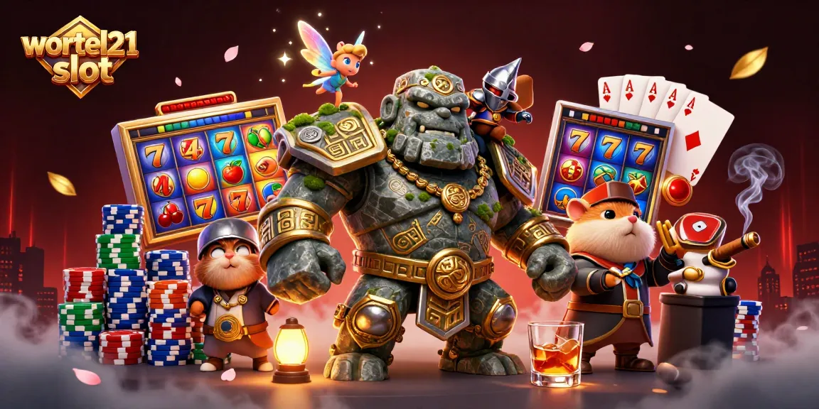 Watch the enchanting wortel21 slot with magical characters and vibrant casino elements in a dynamic scene.