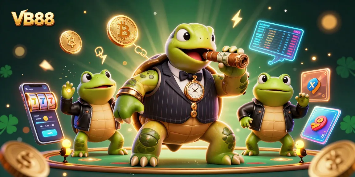 Experience the excitement of VB88 with a vibrant casino scene featuring unique characters and elements.