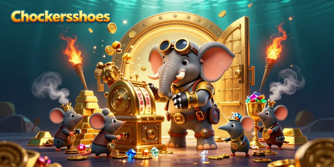 Spin the golden slot machine at chockersshoes while treasures burst forth in a vibrant casino scene.