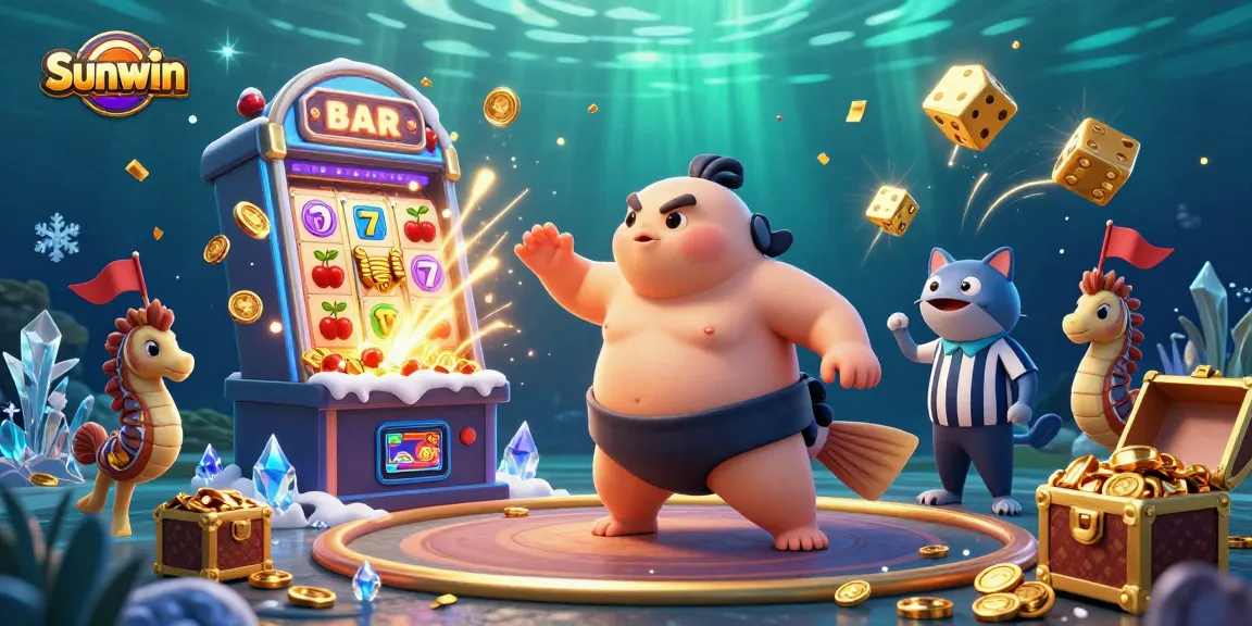 Experience the excitement of Sunwin's underwater casino world with vibrant characters and dynamic game elements.