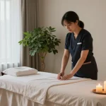 Relaxing wellness spa scene depicting 서울출장마사지 with tranquil atmosphere and professional setup.