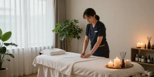 Relaxing wellness spa scene depicting 서울출장마사지 with tranquil atmosphere and professional setup.