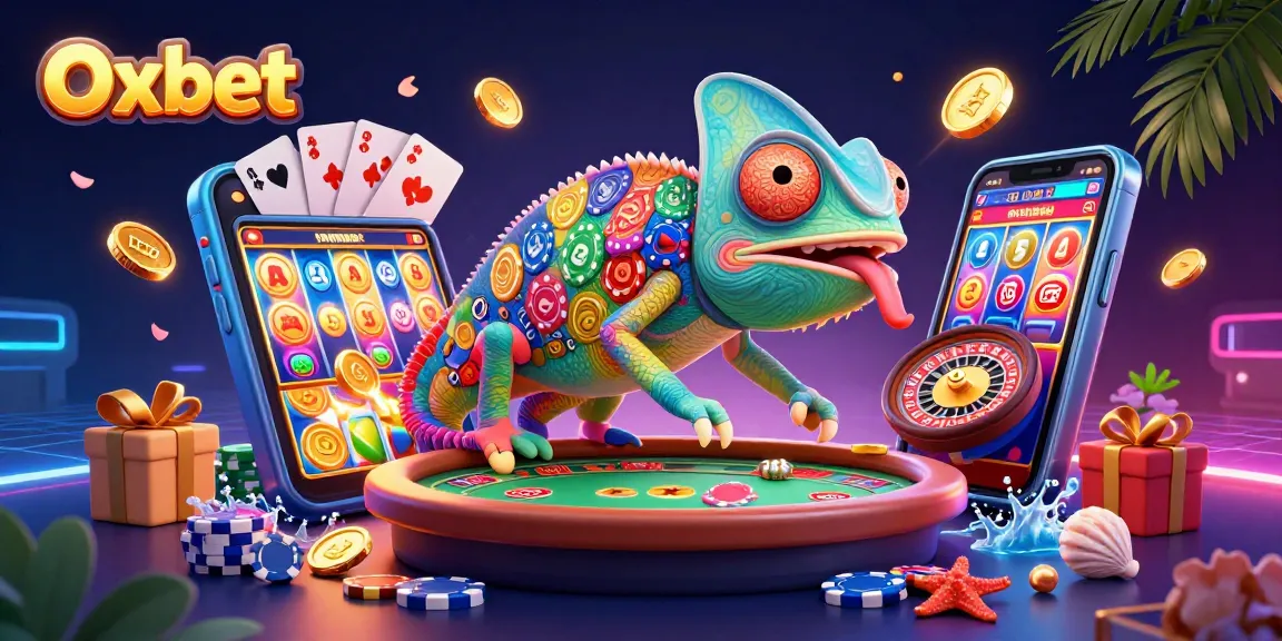 Engage in thrilling casino gaming with Oxbet, as golden coins erupt in a vibrant digital scene.