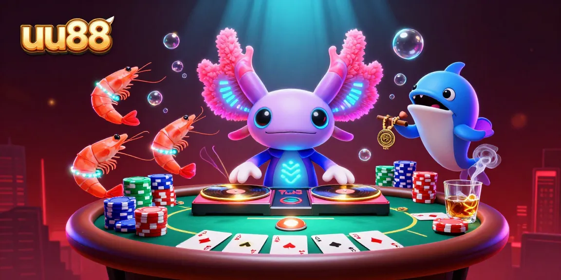 Experience thrilling gameplay and vibrant action at uu88 Poker table under the sea.