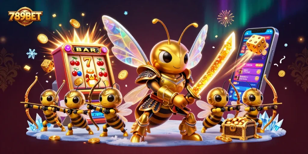 Join the excitement of 789BET with this vibrant casino scene featuring jackpots and fun!
