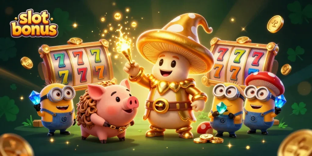 Discover slot bonus opportunities with dynamic slot reel features and magical characters in lively gaming atmosphere.